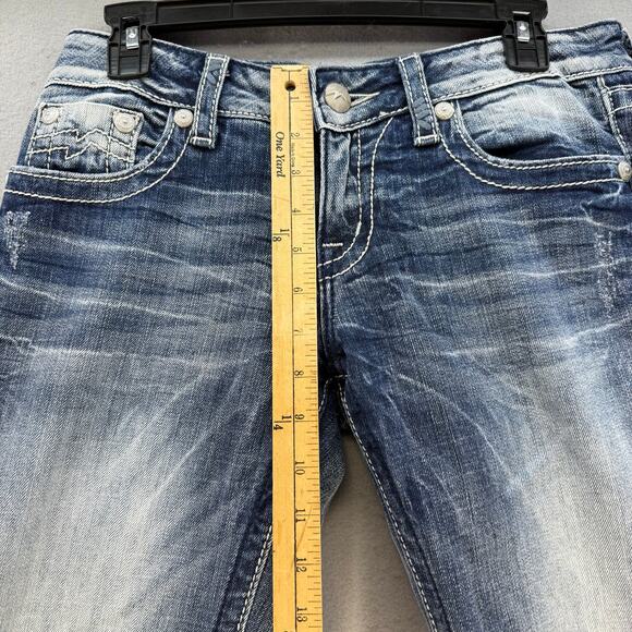 Miss Me Jeans Women's 28 Blue Boot Cut Embroidered M Pockets Western Classic - Picture 13 of 15